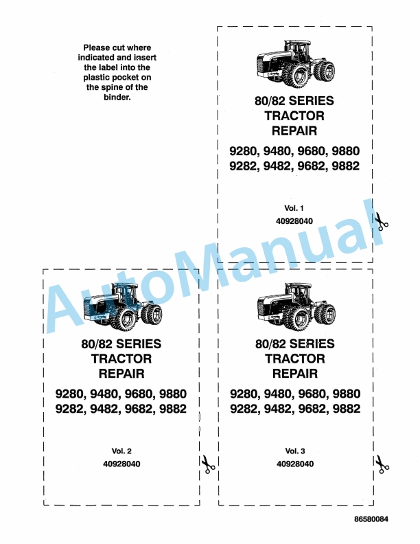 New Holland 80-82 Series Tractor Repair Manual 40928040