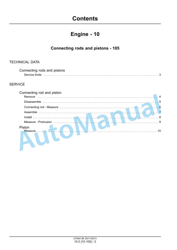New Holland 8035.50.716 - 8045.25L.939T, S8000 Engine Service Manual 47454136-3