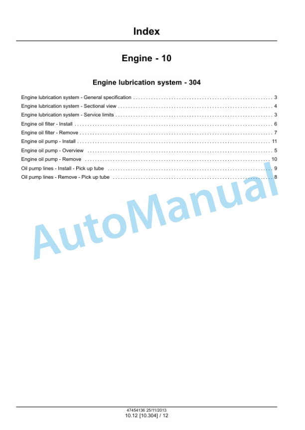 New Holland 8035.50.716 - 8045.25L.939T, S8000 Engine Service Manual 47454136-5
