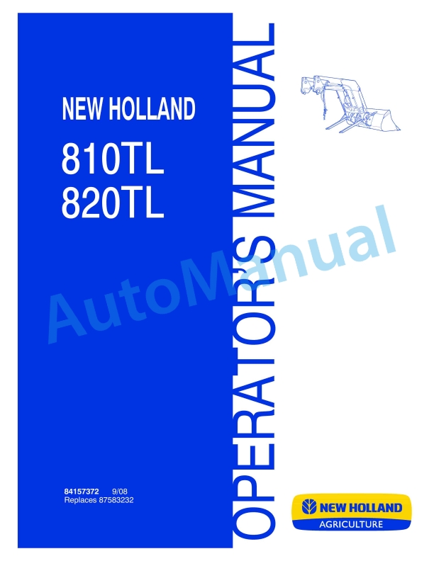 New Holland 810TL, 820TL Operation and Maintenance Manual 84157372