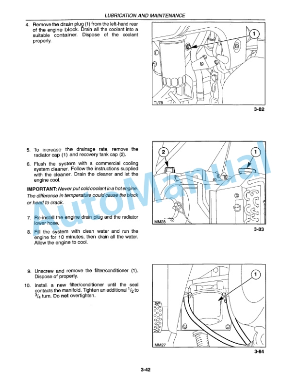 New Holland 8160, 8260, 8360, 8560 Tractor Operation and Maintenance Manual 42816040-5