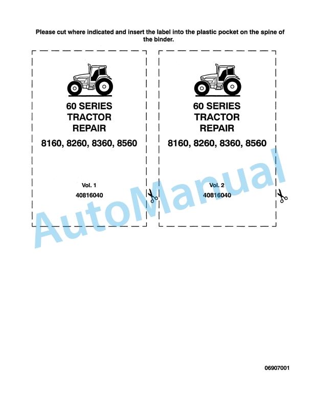 New Holland 8160, 8260, 8360, 8560 Tractor Repair Manual 40816040