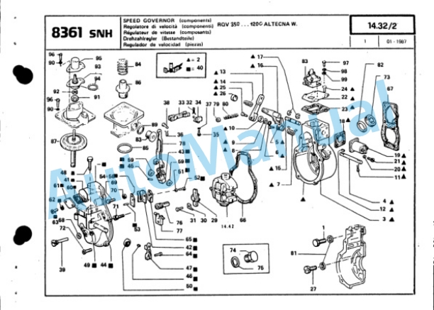 New Holland 8361 SI-10 Fiat Engine Service Parts Catalogue 9504439-4