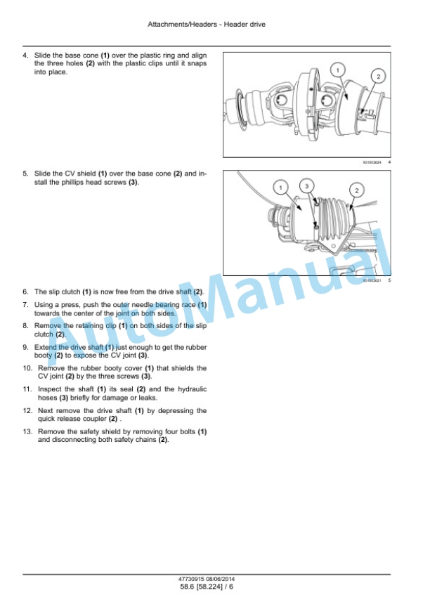 New Holland 840CD, 880CF Draper Header Service Manual 47730915-5