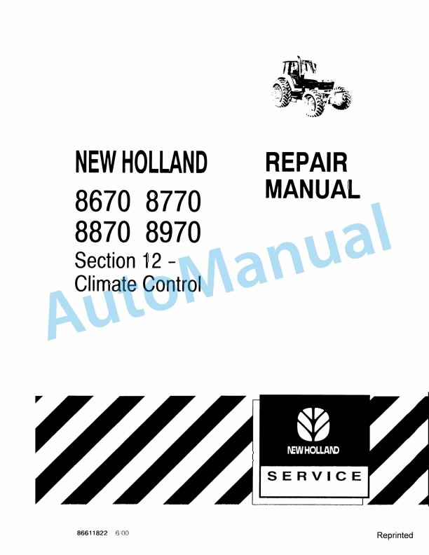New Holland 8670, 8770, 8870, 8970 Repair Manual 86611822