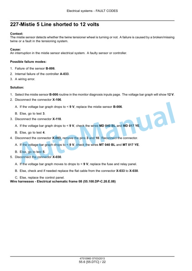 New Holland 870, 890, 1270, 1290, 330, 340 BigBaler Square Baler Service Manual 47534290-5