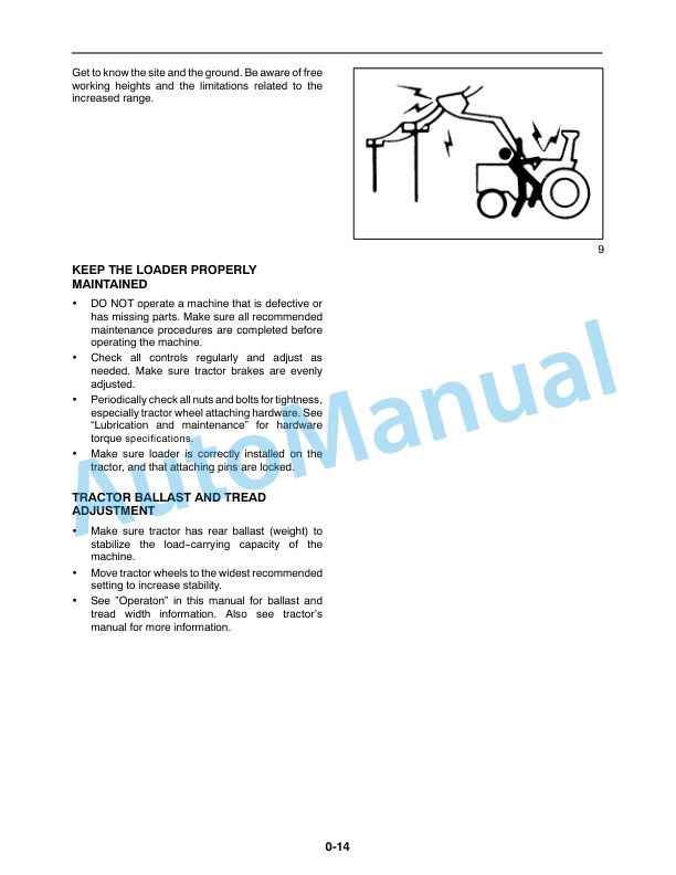 New Holland 870TL For TG Series Tractor Operation and Maintenance Manual 87561525-2