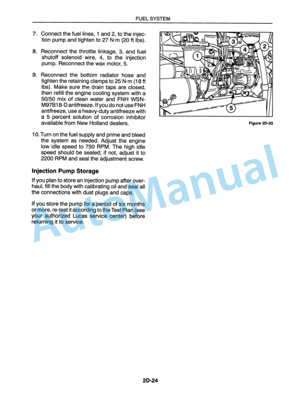 New Holland 9030, 9030E Fuel System Repair Manual 40903002-4