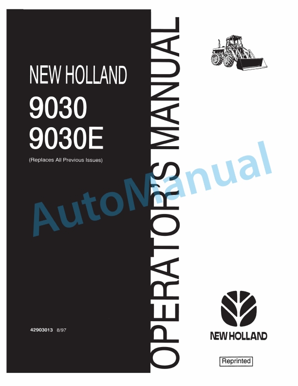 New Holland 9030, 9030E Tractor Operation and Maintenance Manual 42903013