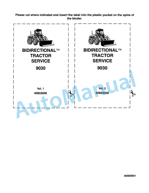 New Holland 9030 Bidirectional TM Tractor Service Manual 40903000