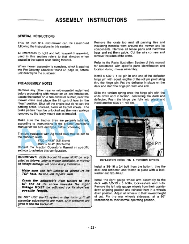 New Holland 914 Series Mid-Mount Direct Drive 72in Mower Operation and Maintenance Manual 42091417-3