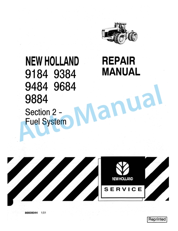 New Holland 9184, 9384, 9484, 9684, 9884 Repair Manual 86608044