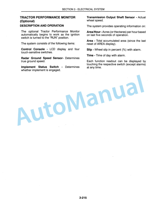 New Holland 9184, 9384, 9484, 9684, 9884 Repair Manual 86608045-4