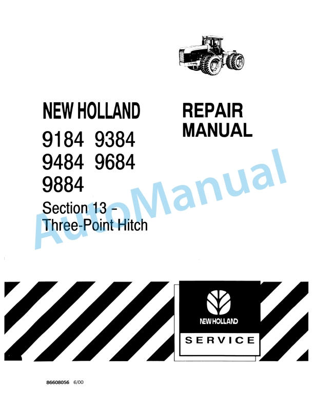New Holland 9184, 9384, 9484, 9684, 9884 Repair Manual 86608056