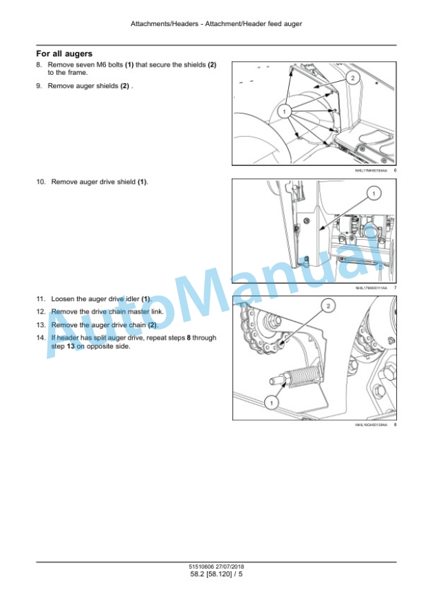 New Holland 9208-22, 9212-20, 9212-22, 9216-20, 9216-22, 9218-20, 9218-22 CornMaster Corn Header Service Manual 51510606-4