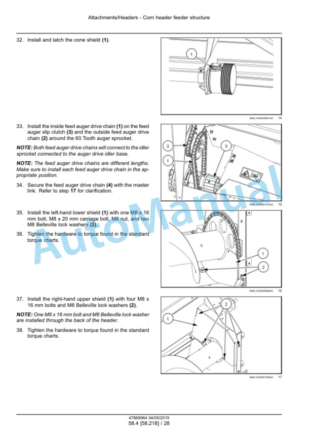 New Holland 980CF, 980CR Corn Header Service Manual 47869964-4