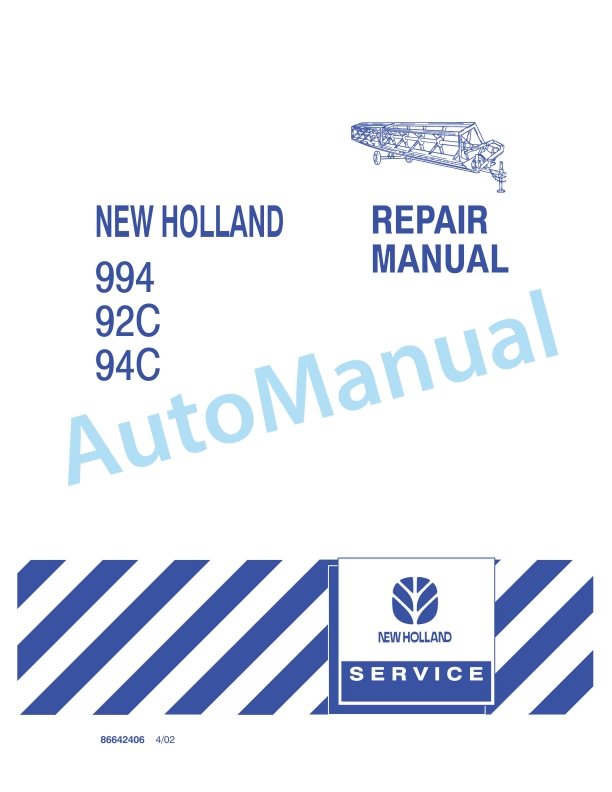 New Holland 994, 92C, 94C Repair Manual 86642406