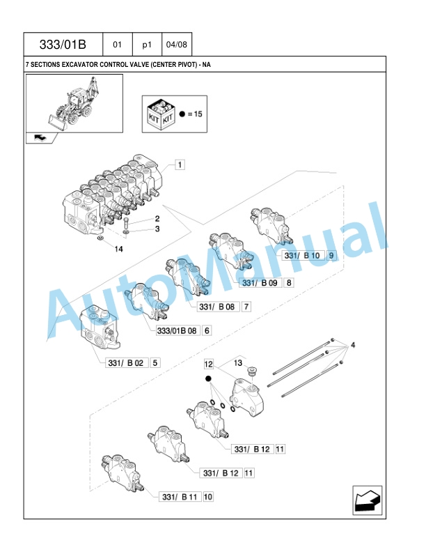 Alternative view of New Holland B90B Tier III Backhoe Loader Parts Catalogue 87659786NA