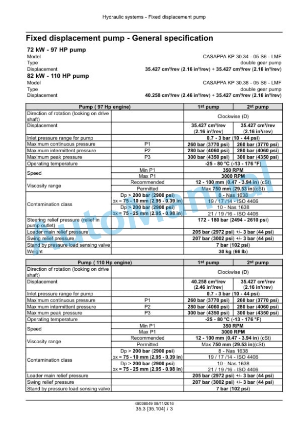Alternative view of New Holland B95C, B95CLR, B95CTC, B110C Tier 4B Final Tractor Loader Backhoe Service Manual 48082157