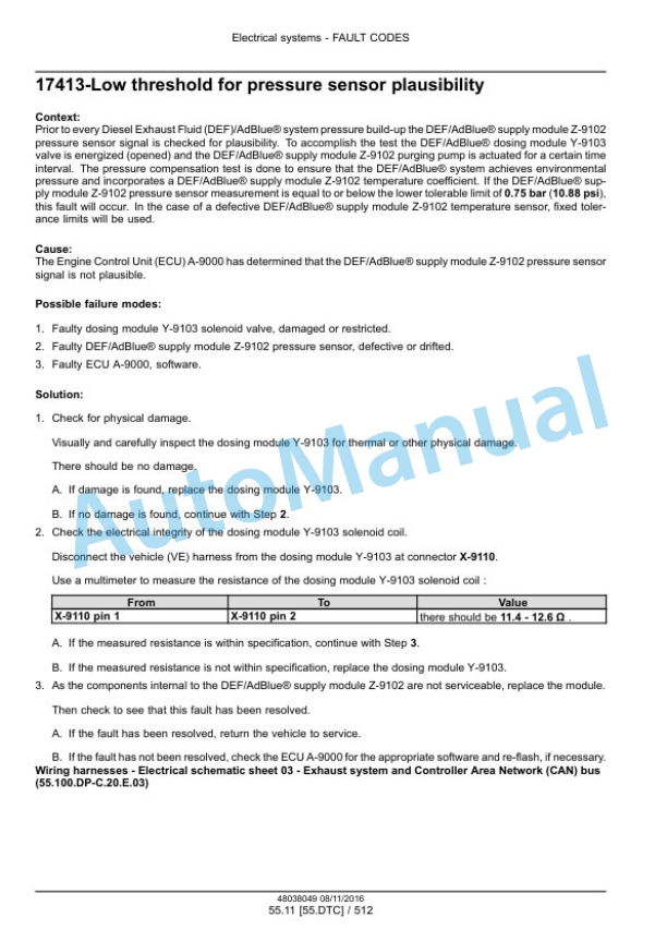 Alternative view of New Holland B95C, B95CLR, B95CTC, B110C Tier 4B Final Tractor Loader Backhoe Service Manual 48082162