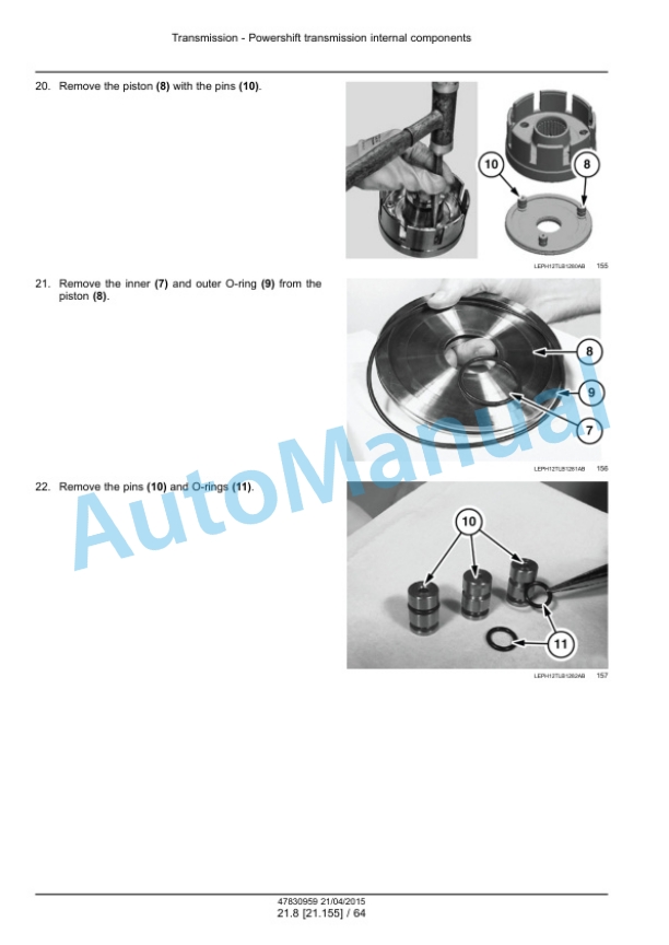 Alternative view of New Holland B95C, B95CTC, B110C Tier 4B Final Tractor Loader Backhoe Service Manual 47830959