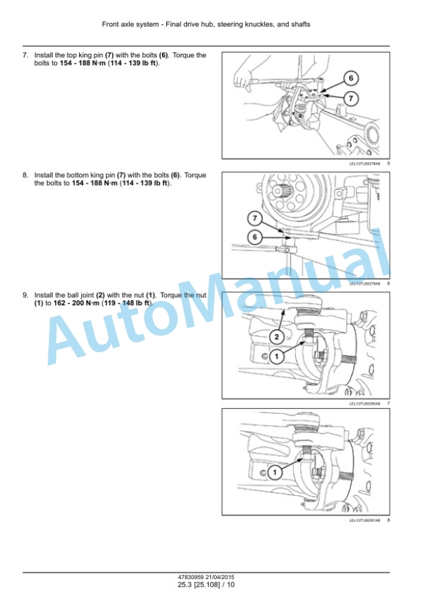 Alternative view of New Holland B95C, B95CTC, B110C Tier 4B Final Tractor Loader Backhoe Service Manual 47881801