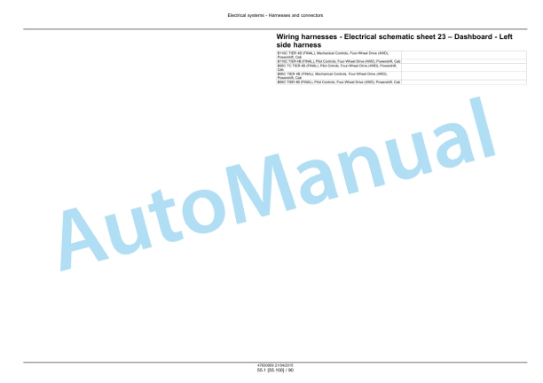 New Holland B95C, B95CTC, B110C Tier 4B Final Tractor Loader Backhoe Service Manual 47881804-3