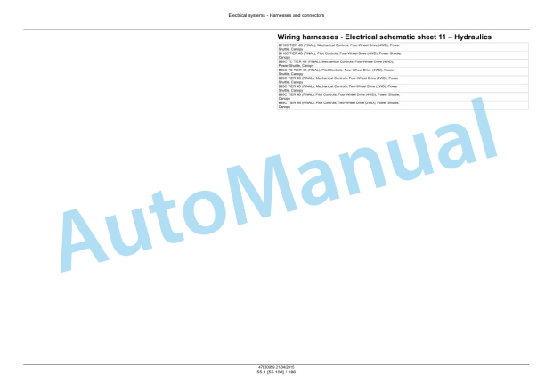 New Holland B95C, B95CTC, B110C Tier 4B Final Tractor Loader Backhoe Service Manual 47881804-5