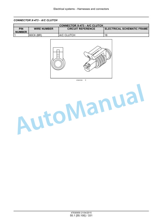New Holland B95C, B95CTC, B110C Tier 4B Final Tractor Loader Backhoe Service Manual 47881805-3