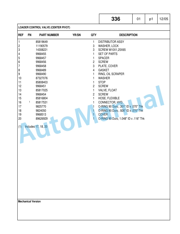 New Holland B95TC Backhoe Loader Parts Catalogue 87360667NA-3