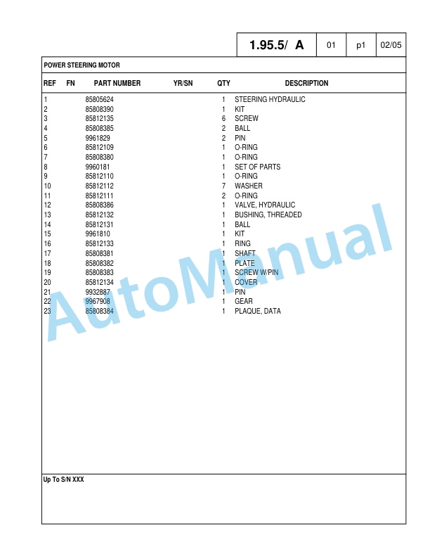 New Holland B95TC Backhoe Loader Parts Catalogue 87360667NA-5