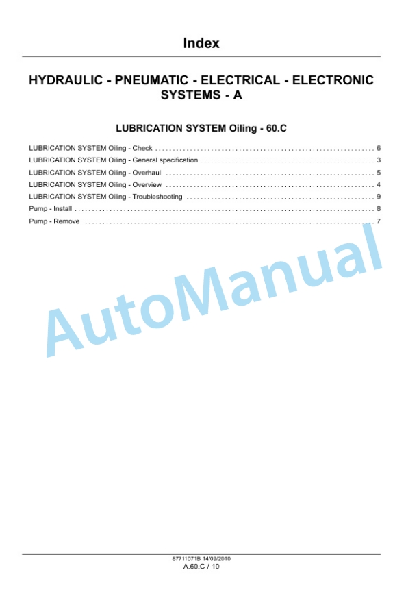 New Holland BR6080, BR6090 Round Baler Service Manual 87711071B-2