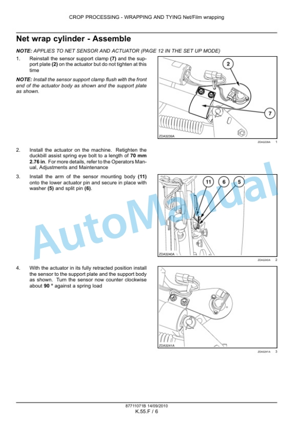 New Holland BR6080, BR6090 Round Baler Service Manual 87711071B-5