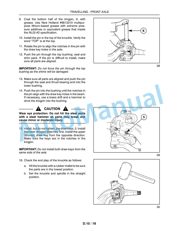 New Holland BW28, BW38 Bale Wagon Repair Manual 87693303-4