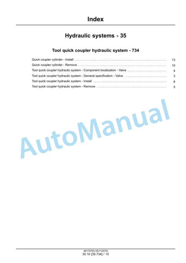Alternative view of New Holland C245 Tier 4B Final 200 Series Compact Track Loader Service Manual 48174793