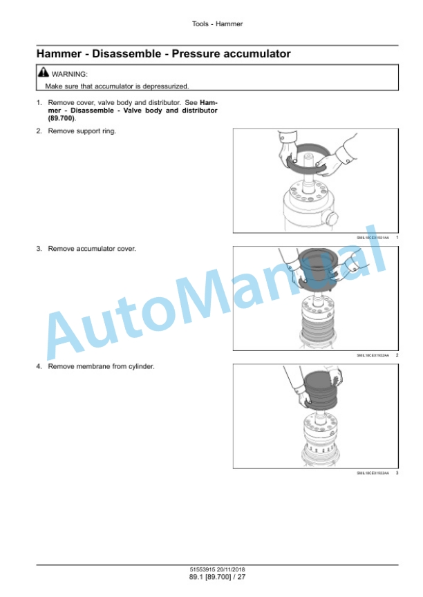 New Holland CB 18S, CB 27S, CB 37S Hydraulic Breaker Service Manual 51553915-5