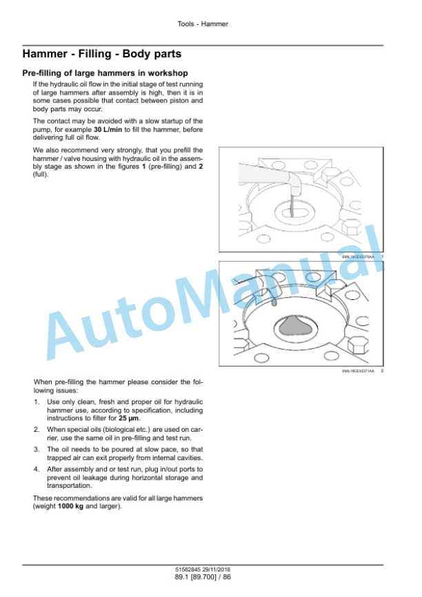 New Holland CB 470S, CB 570S, CB 800S Hydraulic Breaker Service Manual 51562845-5