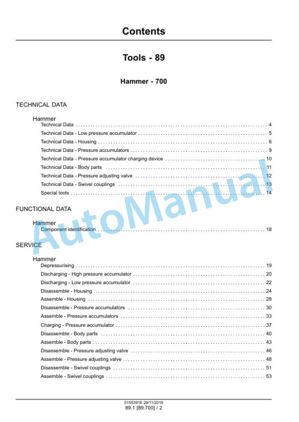 New Holland CB 80S, CB 90S, CB 135S Hydraulic Breaker Service Manual 51553916-3