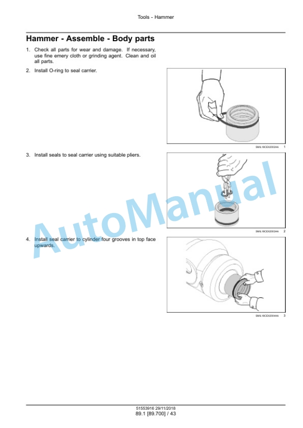 New Holland CB 80S, CB 90S, CB 135S Hydraulic Breaker Service Manual 51553916-5