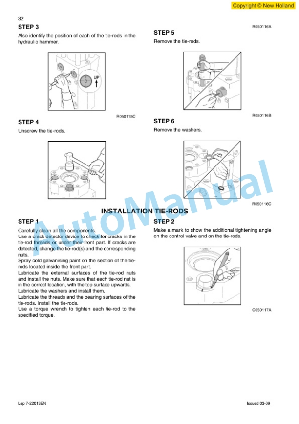 New Holland CB Series Hydraulic Hammer Service Manual 6036722103-4