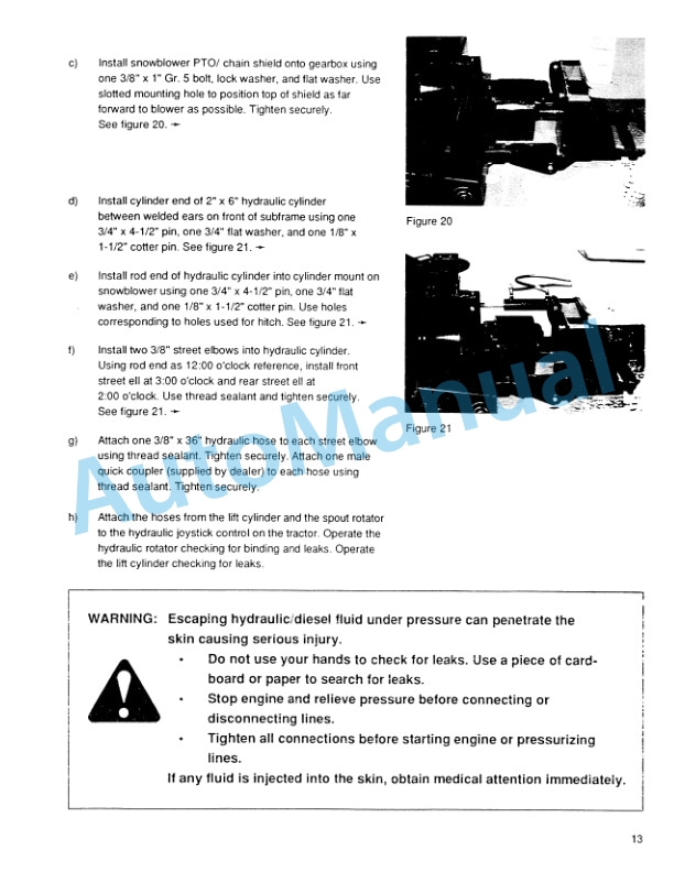 New Holland Converting 3 Point Blower to Front Mount Retrofit Kit Operation and Maintenance Manual 42871710-4