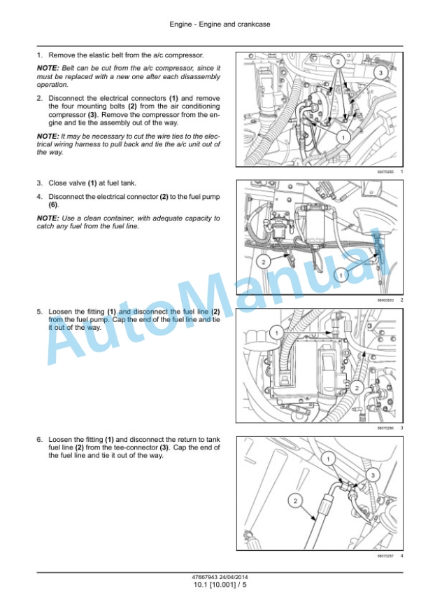 Alternative view of New Holland CR6090, CR7090, CR8080, CR8090, CR9090 Tier 4A Combine Service Manual 47712586