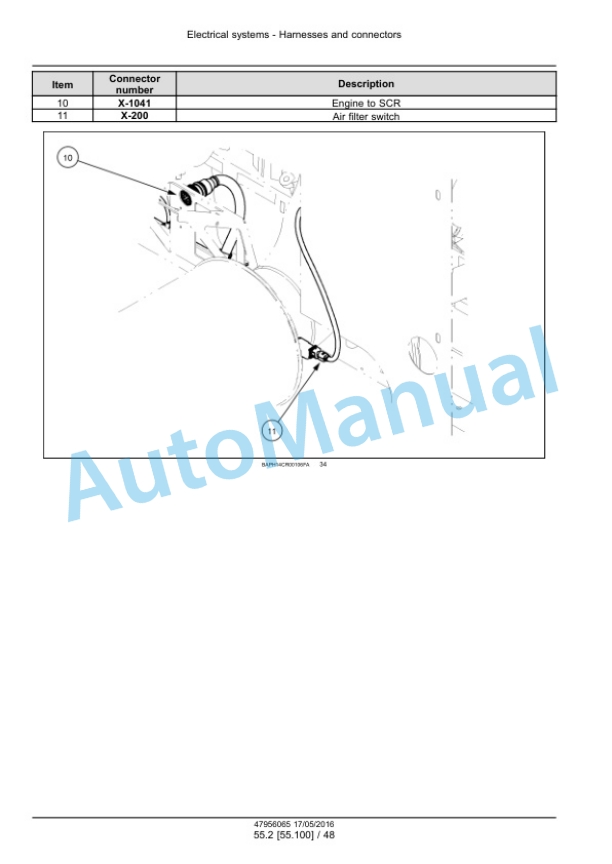 New Holland CR8.90, CR9.90, CX8.90 Tier 4A, CR10.90, CX8.80 Tier 4B Final Combine Service Manual 48017725-2