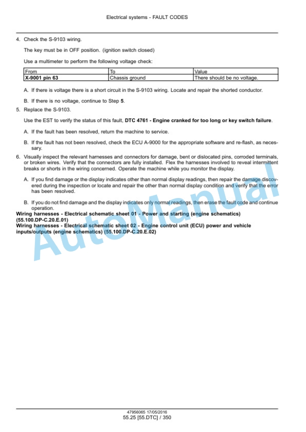 New Holland CR8.90, CR9.90, CX8.90 Tier 4A, CR10.90, CX8.80 Tier 4B Final Combine Service Manual 48017729-5