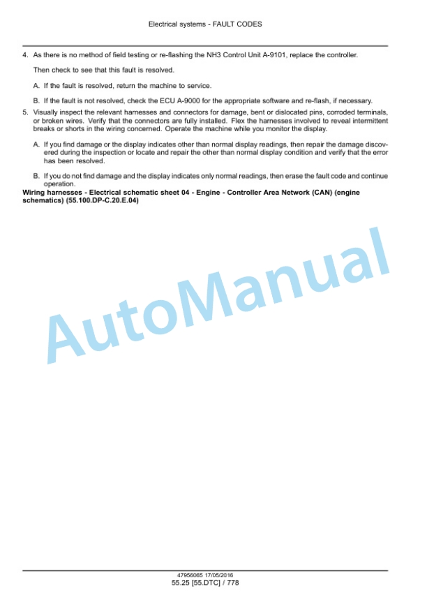 New Holland CR8.90, CR9.90, CX8.90 Tier 4A, CR10.90, CX8.80 Tier 4B Final Combine Service Manual 48017730-5
