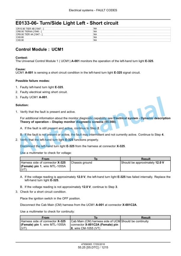 New Holland CR8.90, CR9.90, CX8.90 Tier 4A, CR10.90, CX8.80 Tier 4B Final Combine Service Manual 48017732-2
