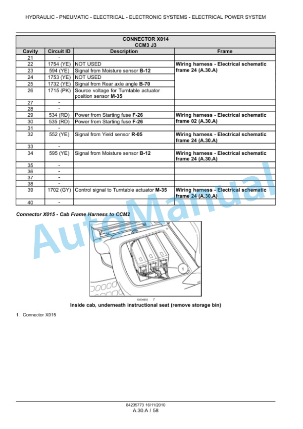 New Holland CR9040, CR9060, CR9065, CR9070, CR9080 Combine Service Manual 84374226-2