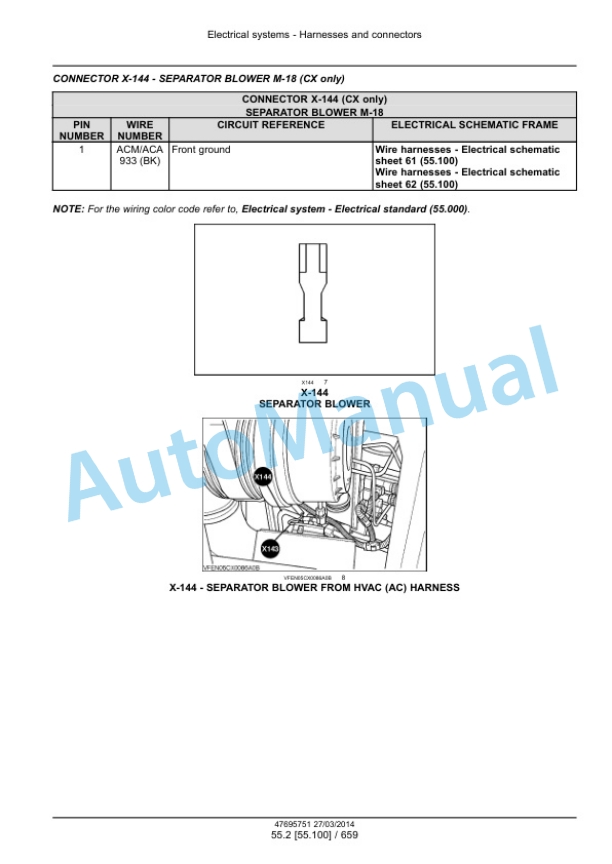 New Holland CR9090, CX8080, CX8090 Elevation Tier 4A Combine Service Manual 47712613-2