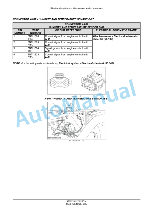 New Holland CR9090, CX8080, CX8090 Elevation Tier 4A Combine Service Manual 47712613-5