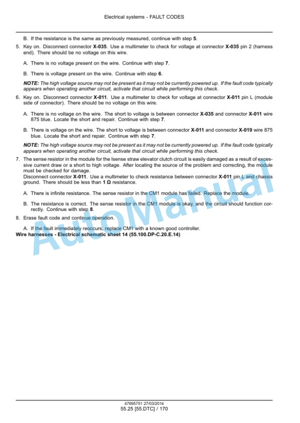 New Holland CR9090, CX8080, CX8090 Elevation Tier 4A Combine Service Manual 47712616-3